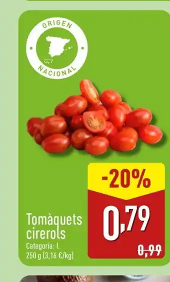 ALDI Tomàquets cirerols oferta