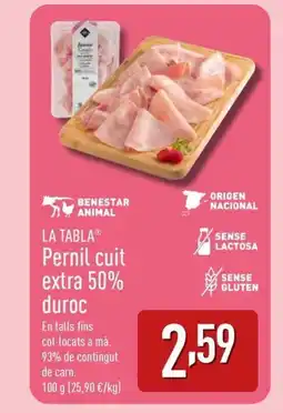 ALDI LA TABLA Pernil cuit extra 50% duroc oferta