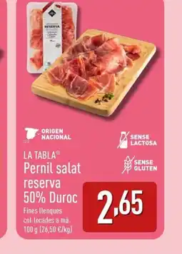 ALDI LA TABLA Pernil salat reserva 50% Duroc oferta