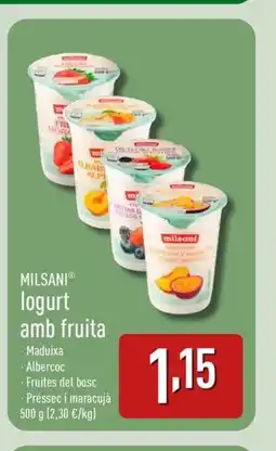 ALDI MILSANI logurt amb fruita oferta