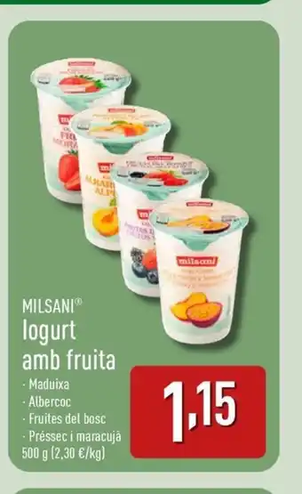 ALDI MILSANI logurt amb fruita oferta