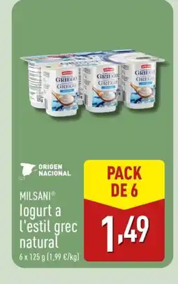 ALDI MILSANI logurt a L'estil grec oferta