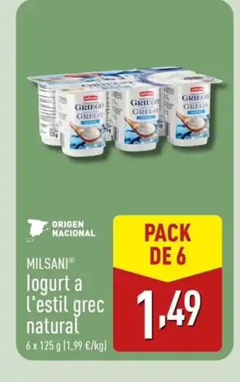 ALDI MILSANI logurt a L'estil grec oferta