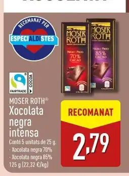 ALDI MOSER ROTH Xocolata negra intensa oferta