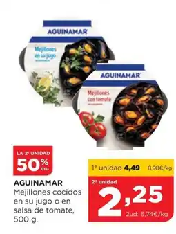 Alimerka AGUINAMAR Mejillones cocidos en su jugo o en salsa de tomate oferta
