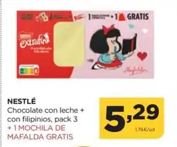 Alimerka NESTLÉ Chocolate con leche + con filipinios oferta