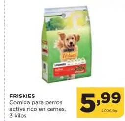 Alimerka FRISKIES Comida para perros active rico en carnes oferta