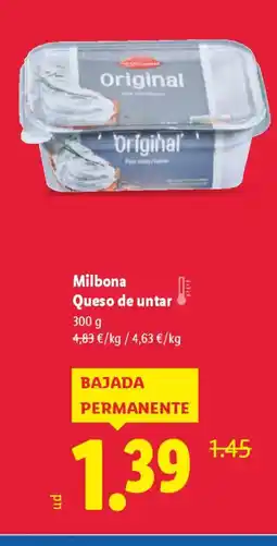 Lidl MILBONA Queso de untar oferta
