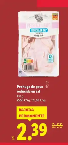 Lidl Pechuga de pavo reducida en sal oferta
