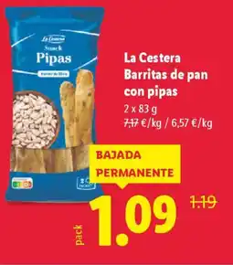 Lidl LA CESTERA Barritas de pan con pipas oferta