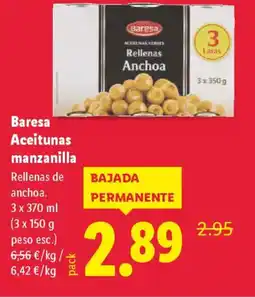 Lidl BARESA Aceitunas manzanilla oferta