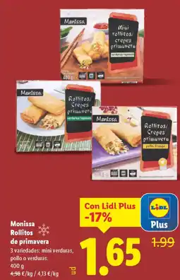 Lidl MONISSA Rollitos de primavera oferta