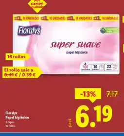 Lidl FLORALYS Papel higiénico oferta
