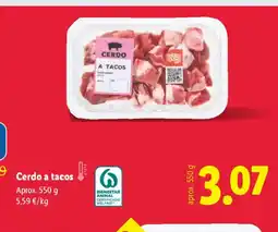 Lidl Cerdo a tacos oferta