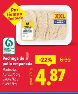 Lidl Pechuga de pollo empanada oferta