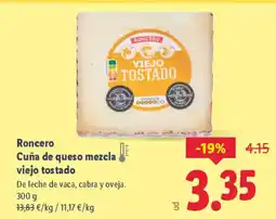 Lidl RONCERO Cuña de queso mezcla viejo tostado oferta