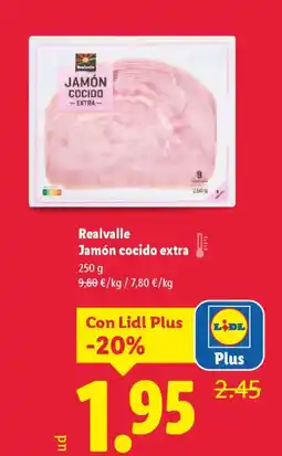Lidl REALVALLE Jamón cocido extra oferta