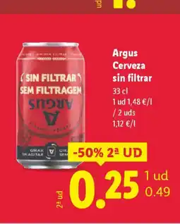 Lidl ARGUS Cerveza sin filtrar oferta