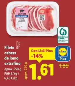 Lidl Filete cabeza de lomo extrafino oferta