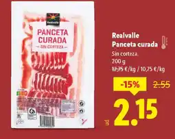 Lidl REALVALLE Panceta curada oferta