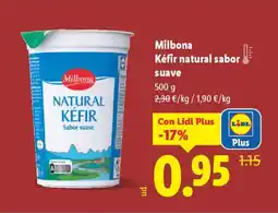 Lidl MILBONA Kéfir natural sabor suave oferta