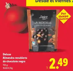 Lidl DELUXE Almendra recubierta de chocolate negro oferta