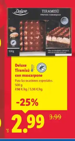 Lidl DELUXE Tiramisú con mascarpone oferta