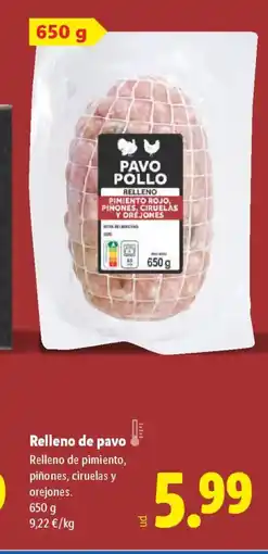 Lidl Relleno de pavo oferta