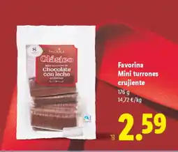 Lidl FAVORINA Mini turrones crujiente oferta