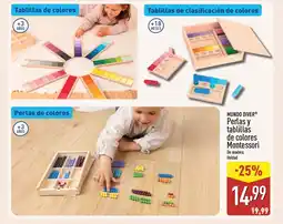 ALDI MUNDO DIVER Perlas y tablillas de colores Montessori oferta
