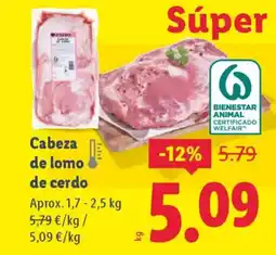 Lidl Cabeza de lomo de cerdo oferta