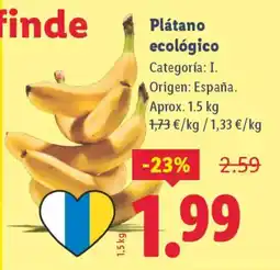 Lidl Plátano ecológico oferta