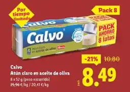 Lidl CALVO Atún claro en aceite de oliva oferta