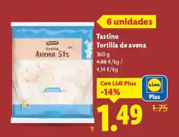 Lidl TASTINO Tortilla de avena oferta
