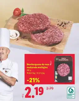 Lidl Hamburguesa de vaca madurada ecológica oferta