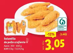 Lidl Solomillo de pollo crujiente oferta