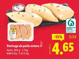 Lidl Pechuga de pollo entera oferta