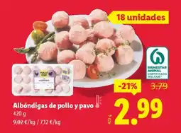 Lidl Albóndigas de pollo y pavo oferta