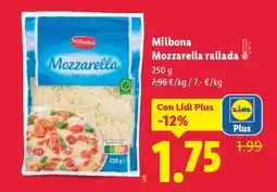 Lidl MILBONA Mozzarella rallada oferta