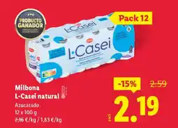 Lidl MILBONA L-Casei natural oferta