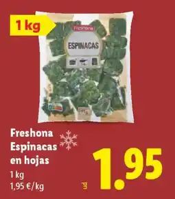 Lidl FRESHONA Espinacas en hojas oferta