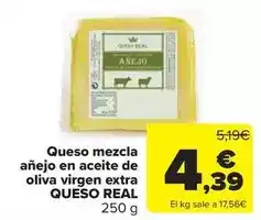 Carrefour Queso real - queso mezcla añejo en aceite de oliva virgen extra oferta