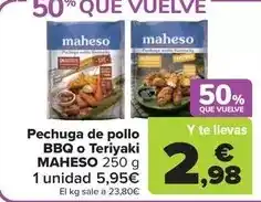 Carrefour Maheso - pechuga de pollo bbq o teriyaki oferta