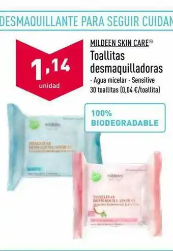ALDI Mildeen Skin Care Toallitas Desmaquilladoras oferta