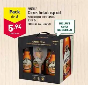 ALDI Amstel Cerveza Tostada Especial oferta