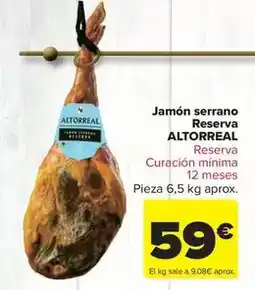 Carrefour Altorreal - jamón serrano reserva oferta