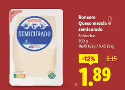 Lidl RONCERO Queso mezcla semicurado oferta
