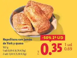 Lidl Napolitana con jamón de York y queso oferta