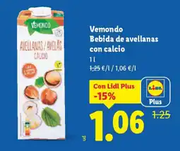 Lidl VEMONDO Bebida de avellanas con calcio oferta