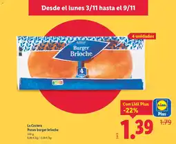 Lidl LA CESTERA Panes burger brioche oferta